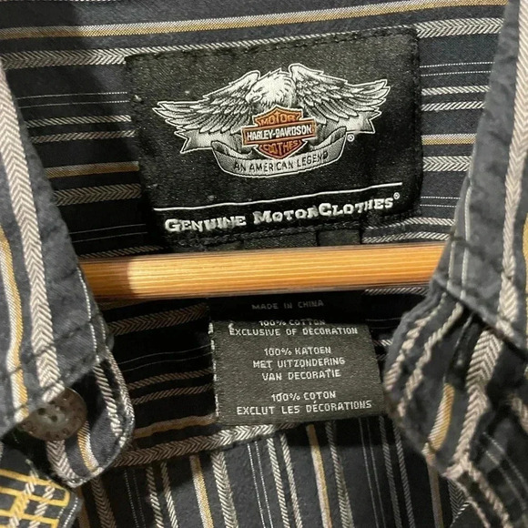 Harley Davidson Button Up Biker  Shirt - Picture 8 of 8